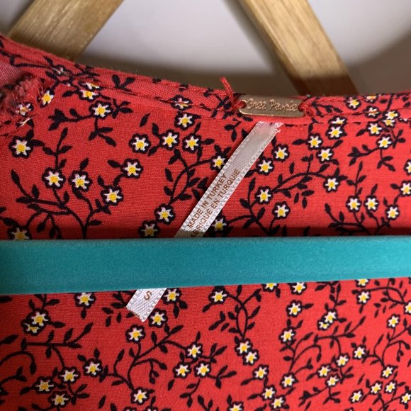 Free People Clara Floral Tunic Dress Red Small - Picture 14 of 16
